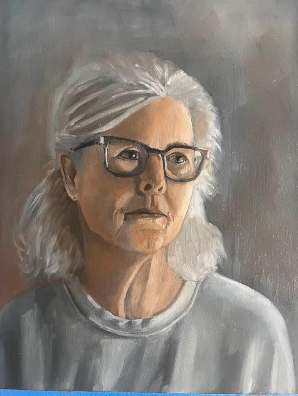 ROSALIE IRISH A TALENTED ARTIST DID A SELF PORTRAIT